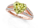 Rose gold Fancy Yellow Heart Cut Diamond Split Shank Pavé Engagement Ring with Four-Prong Setting_75