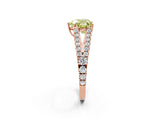 Rose gold Fancy Yellow Heart Cut Diamond Split Shank Pavé Engagement Ring with Four-Prong Setting_76
