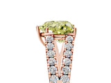 Rose gold Fancy Yellow Heart Cut Diamond Split Shank Pavé Engagement Ring with Four-Prong Setting_79
