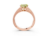Rose gold Fancy Yellow Heart Cut Diamond Split Shank Ring with Pavé Band and Four-Prong Setting_47