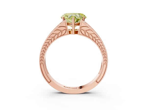 Rose Gold Heart-Shaped Pave Split Shank Engagement Ring Setting for Fancy Yellow Center