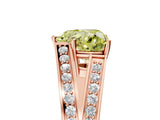 Rose gold Fancy Yellow Heart Cut Diamond Split Shank Ring with Pavé Band and Four-Prong Setting_49