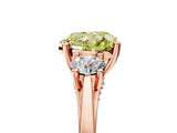 Rose gold Fancy Yellow Heart Cut Diamond Three-Stone Engagement Ring with Prong Setting and Pavé Band_5