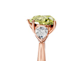 Rose gold Fancy Yellow Heart Cut Diamond Three-Stone Ring with Pear Side Stones and Four-Prong Setting_99