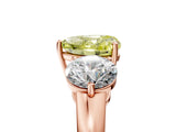Rose gold Fancy Yellow Heart Cut Diamond Three-Stone Ring with Prong Setting and Classic Band_169