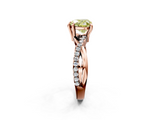 Rose gold Fancy Yellow Heart  Cut Diamond Twist Band Solitaire with Prong Setting_40