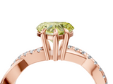 Rose gold Fancy Yellow Heart  Cut Diamond Twist Band Solitaire with Prong Setting_42