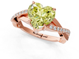Rose gold Fancy Yellow Heart  Cut Diamond Twisted Band Engagement Ring with Prong Setting_4
