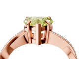 Rose gold Fancy Yellow Heart  Cut Diamond Twisted Band Engagement Ring with Prong Setting_7