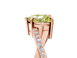 Rose gold Fancy Yellow Heart  Cut Diamond Twisted Band Engagement Ring with Prong Setting_8