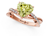 Rose gold Fancy Yellow Heart  Cut Diamond Twisted Band with Pavé Setting and Four-Prong Setting_21