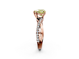 Rose gold Fancy Yellow Heart  Cut Diamond Twisted Band with Pavé Setting and Four-Prong Setting_22
