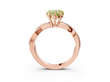 Rose gold Fancy Yellow Heart  Cut Diamond Twisted Band with Pavé Setting and Four-Prong Setting_23