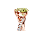 Rose gold Fancy Yellow Heart  Cut Diamond Twisted Band with Pavé Setting and Four-Prong Setting_25