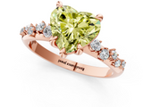 Rose gold Fancy Yellow Heart  Cut Diamond Vine Band with Four-Prong Setting_41