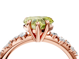 Rose gold Fancy Yellow Heart  Cut Diamond Vine Band with Four-Prong Setting_44