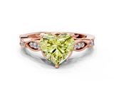 Rose gold Fancy Yellow Heart  Cut Diamond with Milgrain Marquise and Bezel Accents on a Solitaire Band with Prong Setting_201