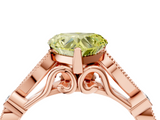 Rose gold Fancy Yellow Heart  Cut Diamond with Milgrain Marquise and Bezel Accents on a Solitaire Band with Prong Setting_205