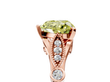Rose gold Fancy Yellow Heart  Cut Diamond with Milgrain Marquise and Bezel Accents on a Solitaire Band with Prong Setting_206