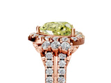 Rose gold Fancy Yellow Heart  Cut Double Halo Diamond Engagement Ring with Pave Band and Four-Prong Setting 5