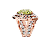 Rose gold Fancy Yellow Heart  Cut Double Halo Split Shank Diamond Ring with Prong Setting_54