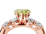 Rose gold Fancy Yellow Heart  Cut Five-Stone Prong Set Diamond Ring with Classic Band_36