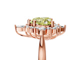 Rose gold Fancy Yellow Heart Cut Halo Diamond Cluster Ring with Marquise and Round Stones on a White Gold Band with Prong Setting_5