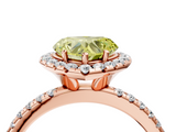 Rose gold Fancy Yellow Heart  Cut Halo Diamond Engagement Ring with Pave Band and Four-Prong Setting_23