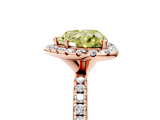 Rose gold Fancy Yellow Heart  Cut Halo Diamond Engagement Ring with Pave Band and Four-Prong Setting_24