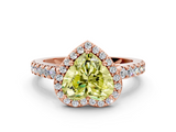 Rose gold Fancy Yellow Heart  Cut Halo Diamond Engagement Ring with Pave Band and Four-Prong Setting_28