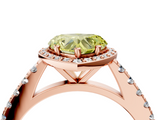 Rose gold Fancy Yellow Heart  Cut Halo Diamond Engagement Ring with Pave Band and Four-Prong Setting_32