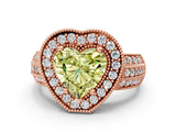 Rose gold Fancy Yellow Heart Cut Halo Diamond Engagement Ring with Pave Split Shank and Four-Prong Setting_12