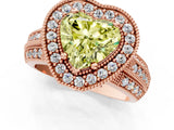 Rose gold Fancy Yellow Heart Cut Halo Diamond Engagement Ring with Pave Split Shank and Four-Prong Setting_13