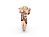 Rose gold Fancy Yellow Heart Cut Halo Diamond Engagement Ring with Pave Split Shank and Four-Prong Setting_14