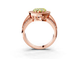 Rose gold Fancy Yellow Heart Cut Halo Diamond Engagement Ring with Pave Split Shank and Four-Prong Setting_15
