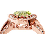 Rose gold Fancy Yellow Heart Cut Halo Diamond Engagement Ring with Pave Split Shank and Four-Prong Setting_16