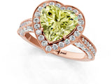 Rose gold Fancy Yellow Heart Cut Halo Diamond Engagement Ring with Split Shank Band and Four-Prong Setting_1