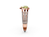Rose gold Fancy Yellow Heart  Cut Halo Diamond Engagement Ring with Split Shank and Four-Prong Setting_22