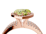 Rose gold Fancy Yellow Heart  Cut Halo Diamond Engagement Ring with Split Shank and Four-Prong Setting_24