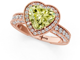 Rose gold Fancy Yellow Heart  Cut Halo Diamond Pave Band Ring with Four-Prong Setting_45