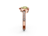 Rose gold Fancy Yellow Heart  Cut Halo Diamond Pave Band Ring with Four-Prong Setting_46