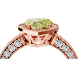 Rose gold Fancy Yellow Heart  Cut Halo Diamond Pave Band Ring with Four-Prong Setting_48