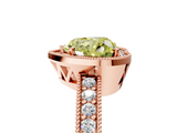 Rose gold Fancy Yellow Heart  Cut Halo Diamond Pave Band Ring with Four-Prong Setting_49