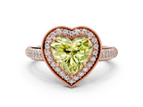 Rose gold Fancy Yellow Heart  Cut Halo Diamond Pave Band with Four-Prong Setting_37