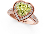 Rose gold Fancy Yellow Heart  Cut Halo Diamond Pave Band with Four-Prong Setting_38