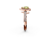 Rose gold Fancy Yellow Heart  Cut Halo Diamond Pave Band with Four-Prong Setting_39