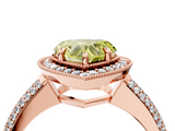 Rose gold Fancy Yellow Heart  Cut Halo Diamond Pave Band with Four-Prong Setting_41