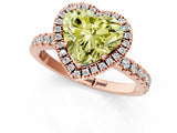 Rose gold Fancy Yellow Heart Cut Halo Diamond Pave Band with Prong Setting_1