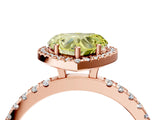 Rose gold Fancy Yellow Heart Cut Halo Diamond Pave Band with Prong Setting_4