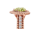 Rose gold Fancy Yellow Heart Cut Halo Diamond Ring with Beaded Split Shank and Four-Prong Setting_5